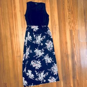 Navy Maxi Sleeveless Medium Trixxi Floral Dress